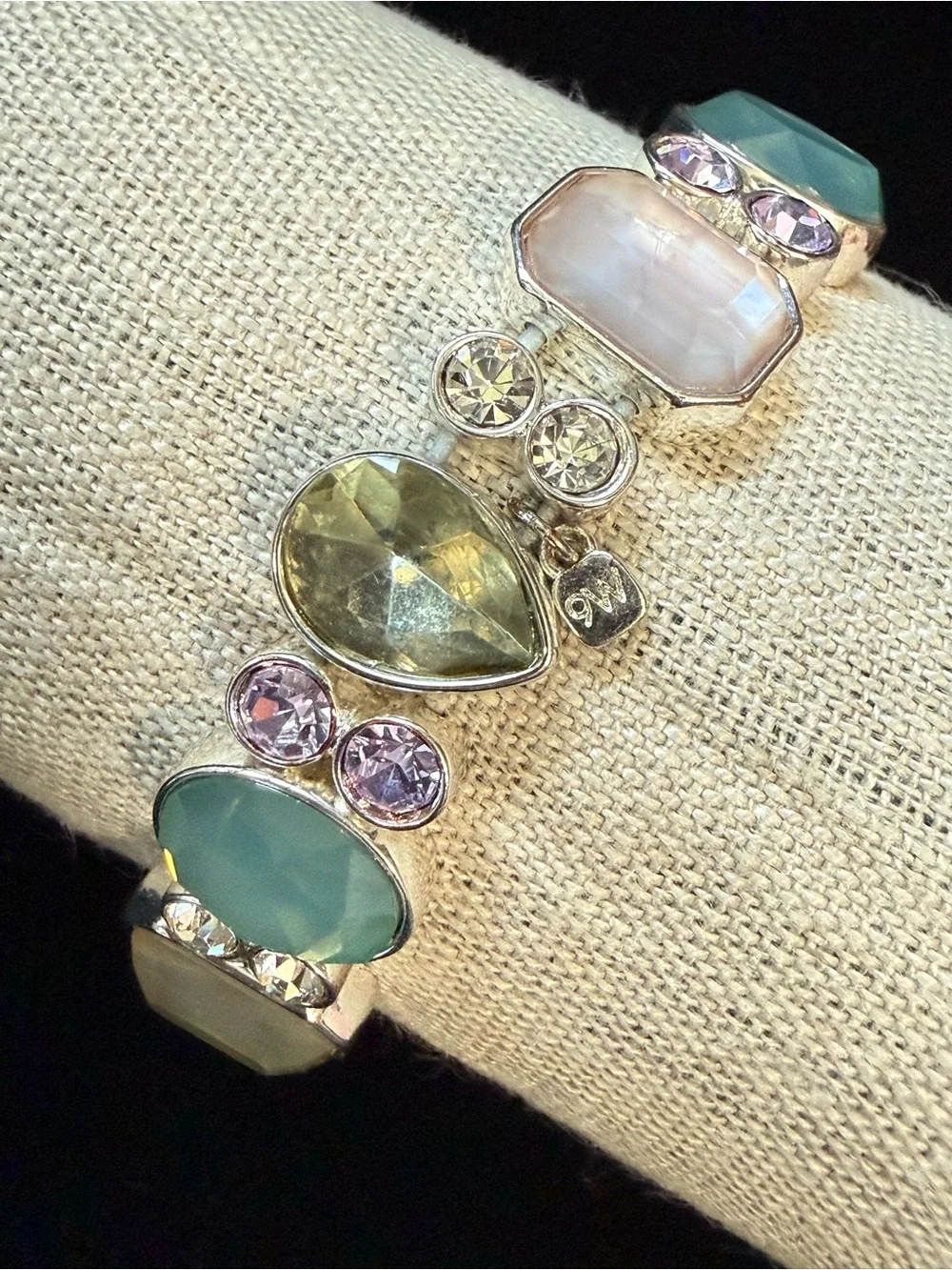 Multi-Stone Fashion Bracelet in Green, Pink and Yellow - Women's Jewelry